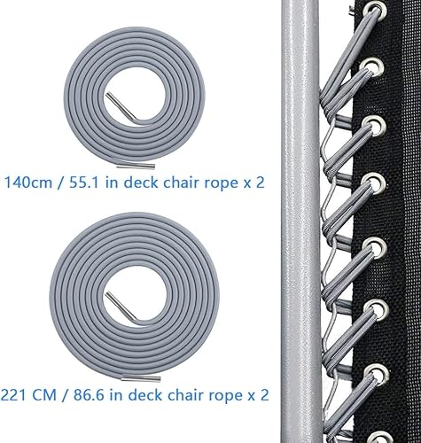 Miniatura 6 de Yardwe Juego de 4 cordones de repuesto para silla antigravedad, cable de reparación para sillas reclinables, kit de cordones de repuesto para silla
