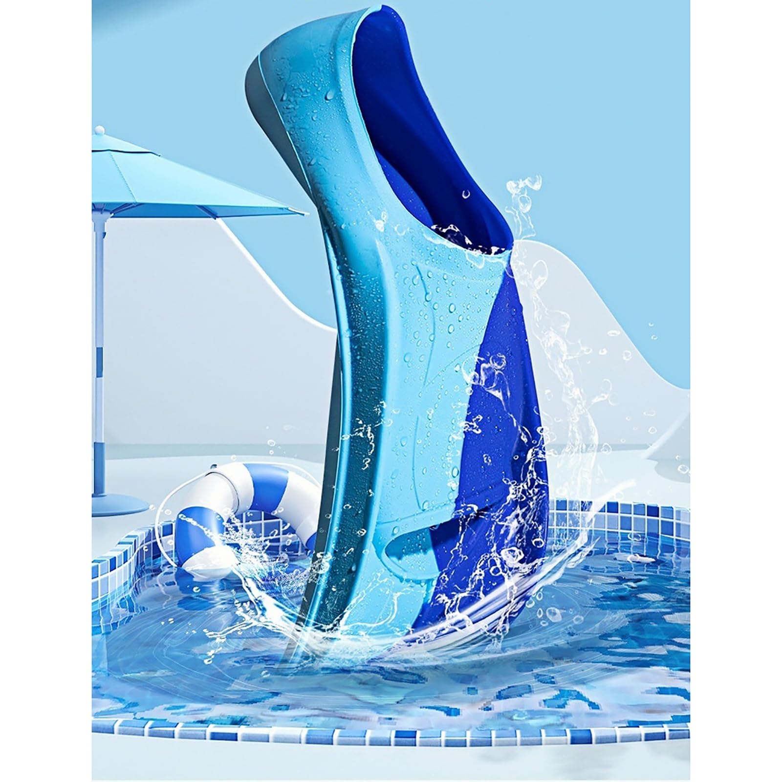Palmes de Plongée Palmes de Natation entraînement Brasse Palmes Courtes en Silicone(M)