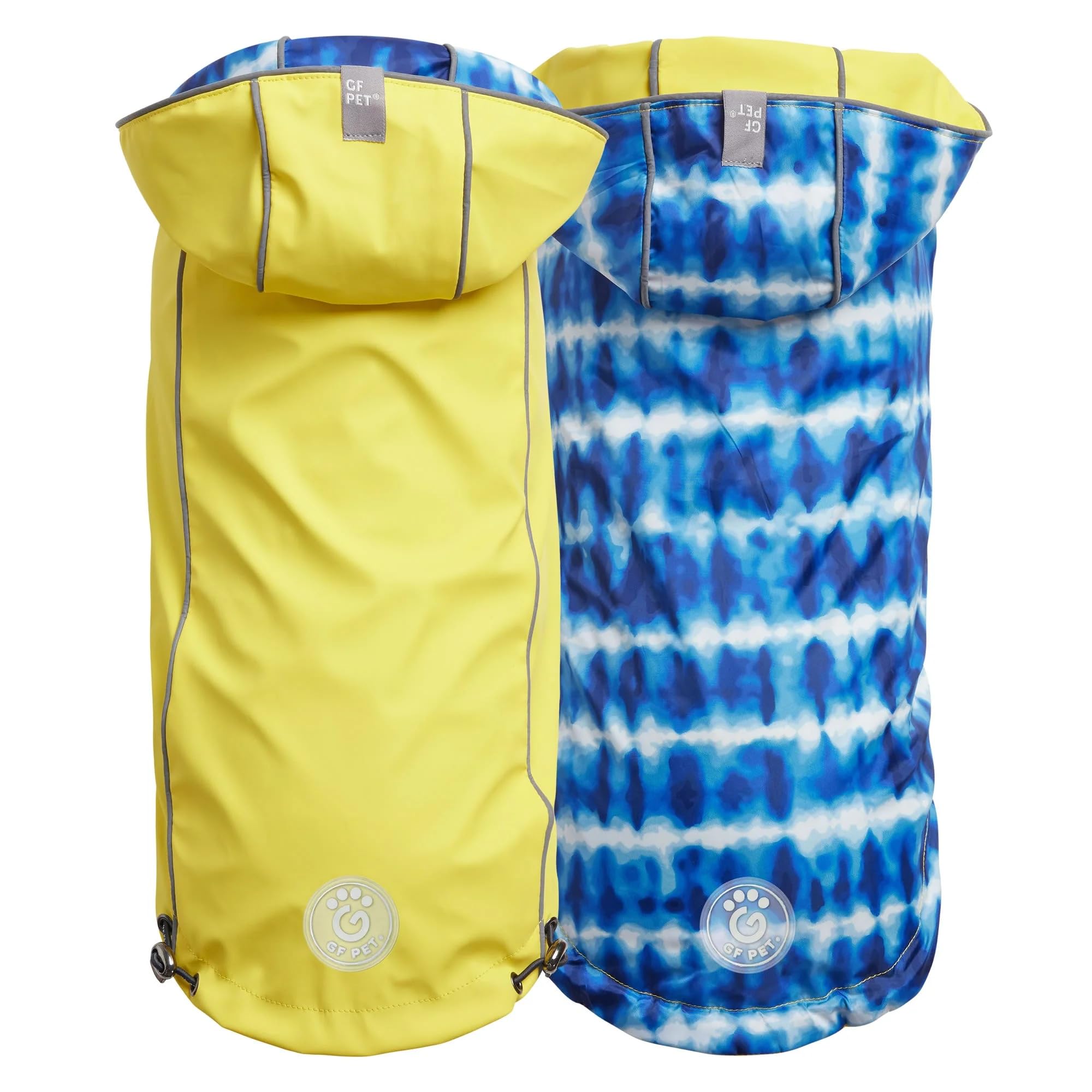 GF Pet Reversible Elasto-Fit Raincoat - Yellow/Blue - XS