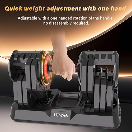 Miniatura 2 de Mancuerna ajustable de 55 libras, mancuerna ajustable 10 en 1 con mango de textura antideslizante, ejercicio y fitness para hombresmujeres, equipo