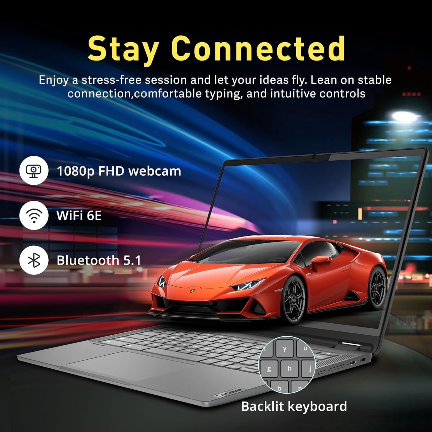 Lenovo Flex 5i Chromebook Plus Touchscreen Laptop - 2in1 Tablet 14inch FHD+ Touch Flip - Intel Core i3-1315U -8GB RAM -512GB Storage - Backlit Keyboard -School Students College Google Laptop - 2025