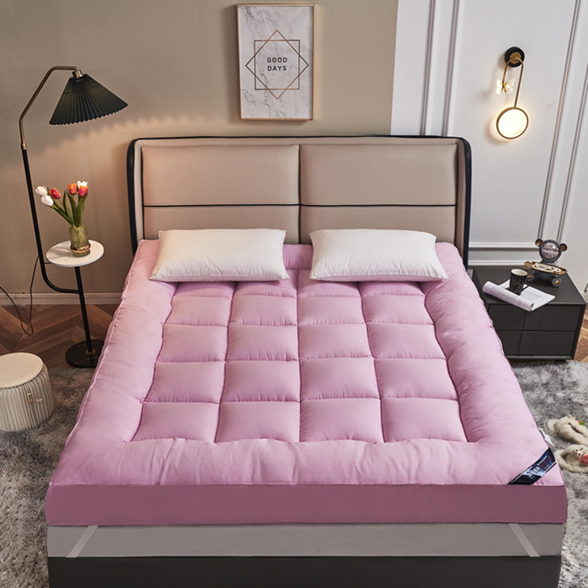 Matelas futon Japonais beige 10 cm d'épaisseur lit tatami double pliable