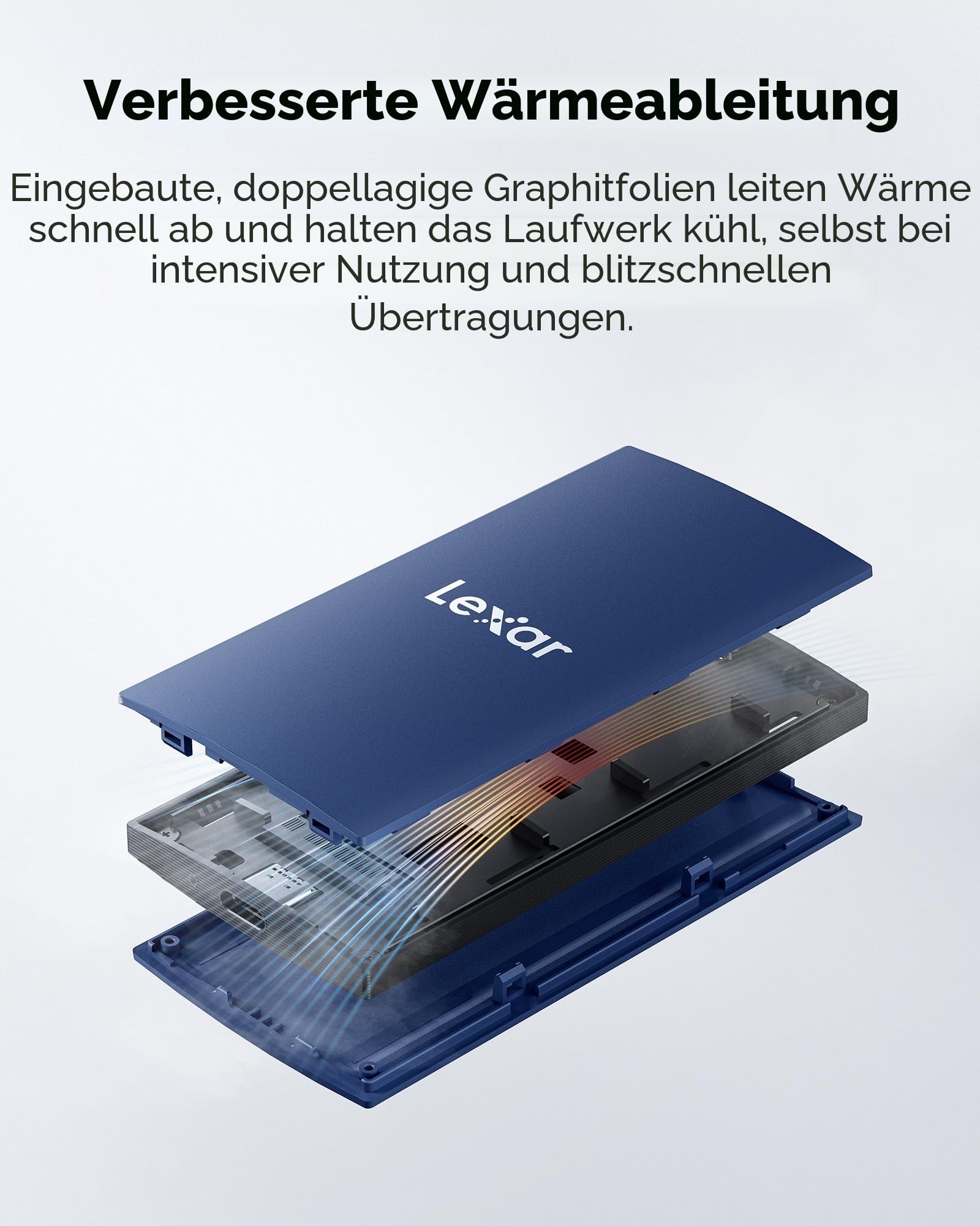 Lexar ES3 Externe SSD 1TB, USB 3.2 Gen2 Portable SSD, bis zu 1.050 MB/s Lesen, 1.000 MB/s Schreiben, Tragbare SSD für iPhone15-Serie/Mac/PS5/XBOX/Laptop/PC und Spielkonsole (BLAU)