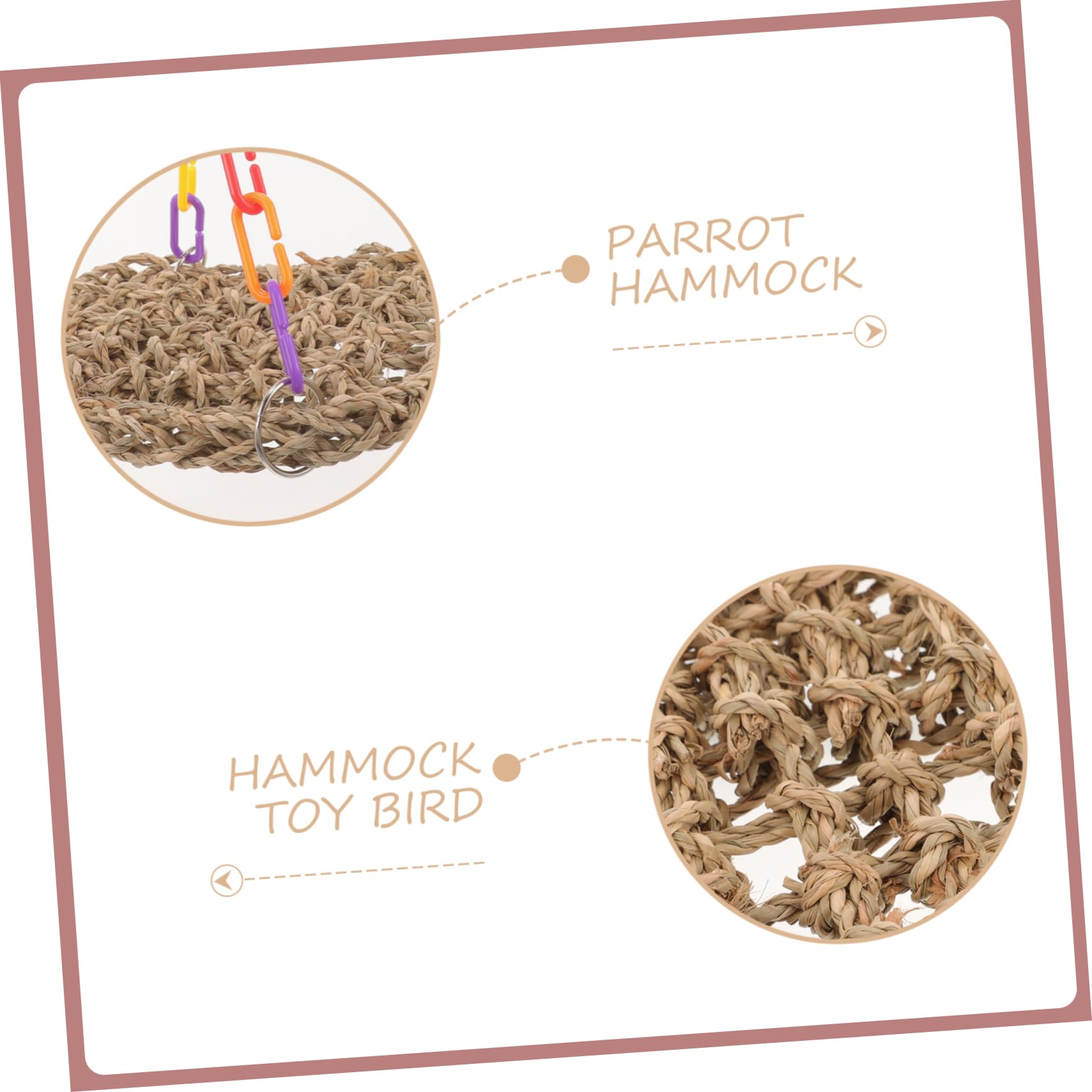 FONDOTIN Parrot Swing Hanging Climbing Hammock Toy for Birds Parrot Playground Accessory Durable Bird Cage Supply for Parrots and Parakeets Engaging Climbing and Swinging Fun