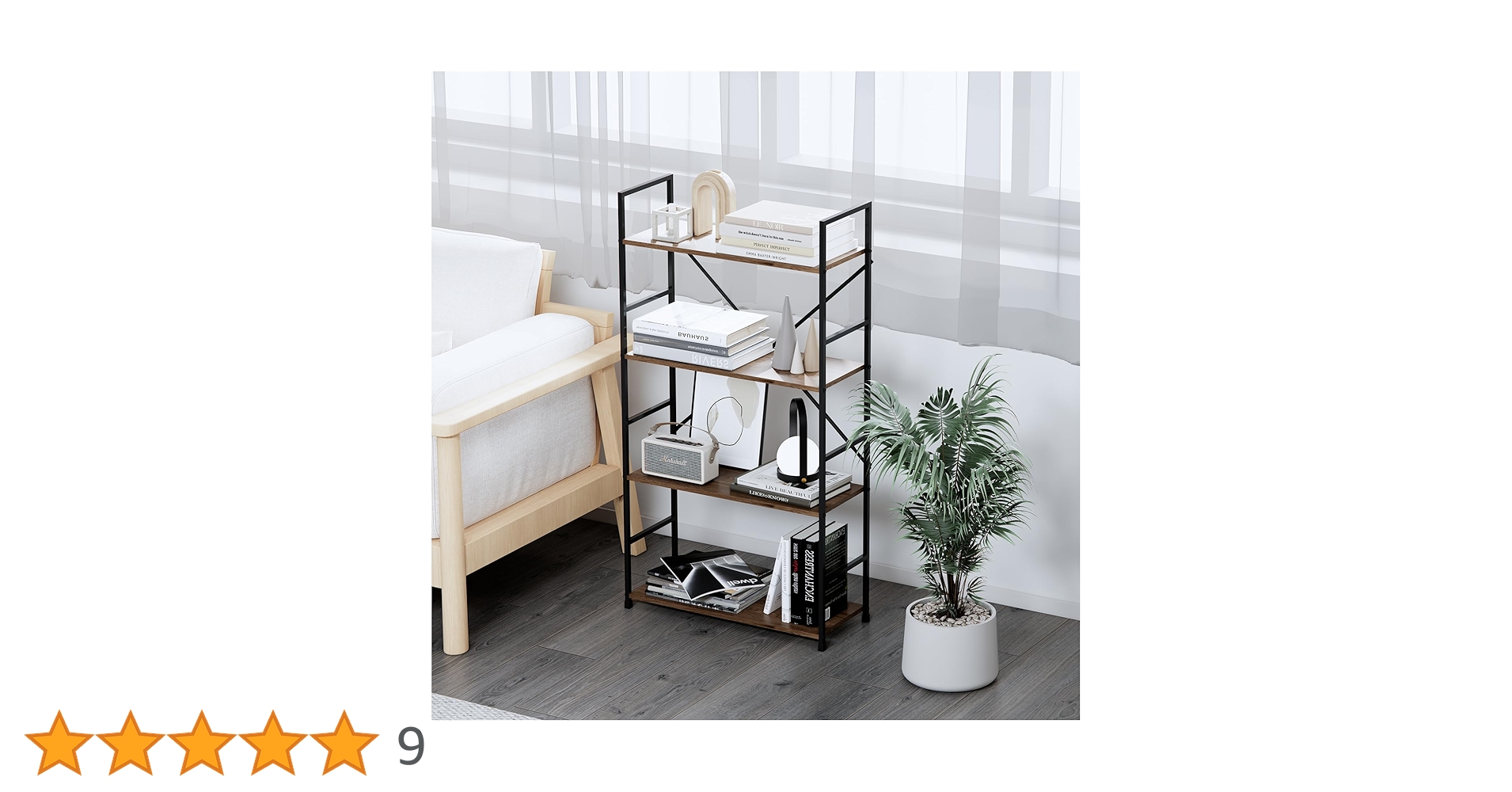 Amazon｜ラック オープンシェルフ 4段 棚 収納 幅58×奥行23×高さ112cm