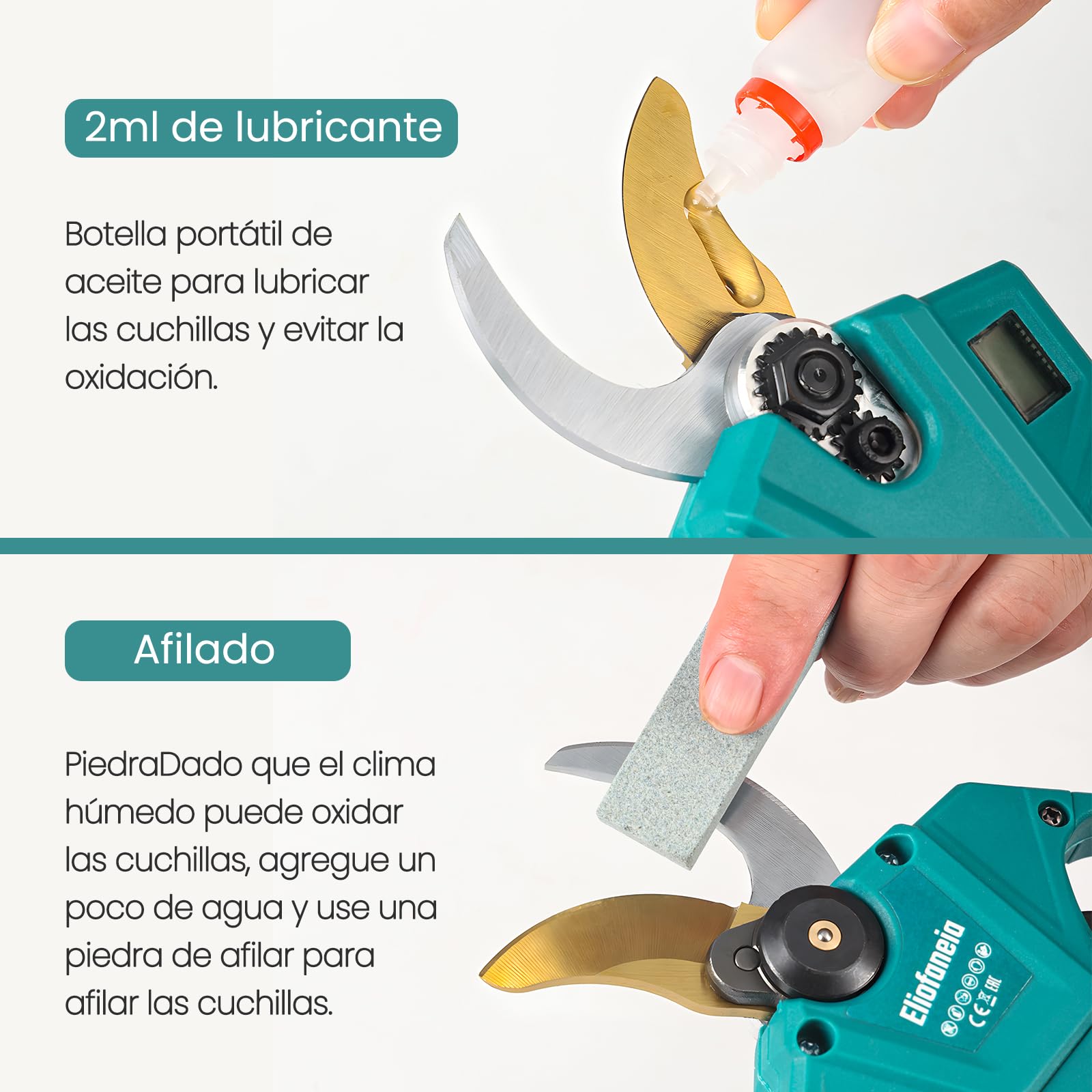 Tijeras de podar electricas,diámetro de Corte 30 mm,Pantalla LCD,2 *2000 mAh Baterías 21V Tijeras de Podar con bateria,Motor sin escobillas,Tijeras electrónico para Viña,Huertos y Jardines