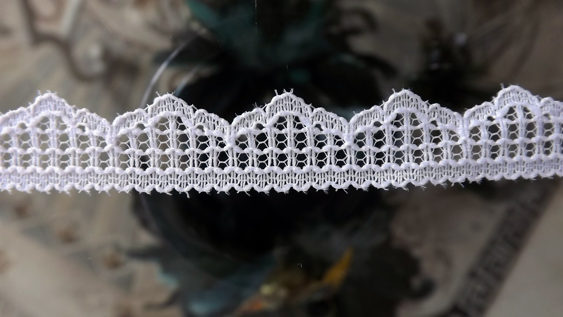 40 Yards Embroidered White Floral Scalloped Venice Cluny Lace 1/2" Width