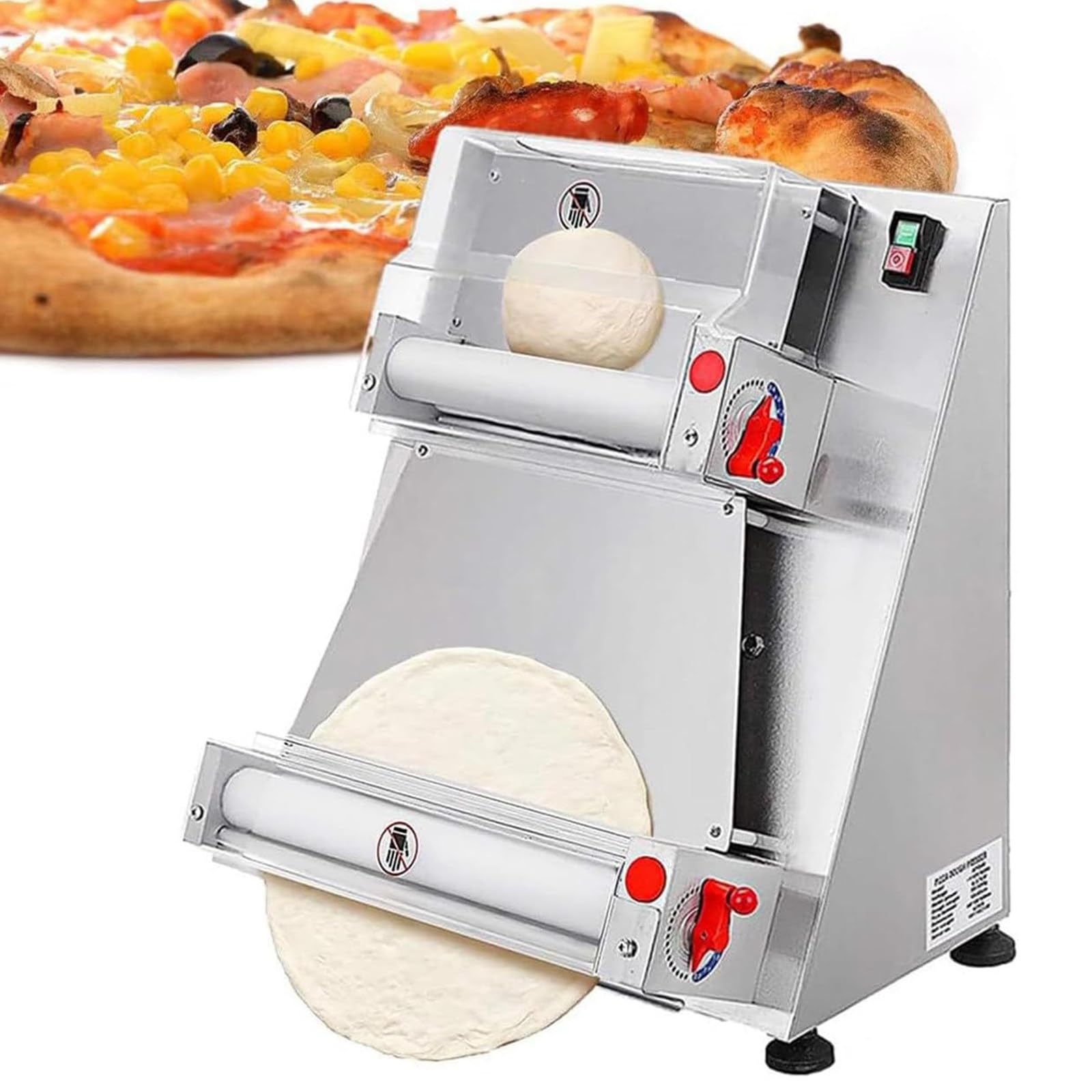 Elektryczna Prasa Do Pizzy Maszyna Do Produkcji Makaronu,Stal Nierdzewna Automatyczna Prasa Ciasta Pizzy,12/15 Calowa Wałkownica Do Ciasta Do Pizzy,Ciasta,Tortilli,Pastr,15inchpizza