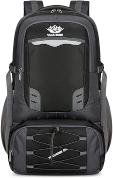 60L Camping Backpack,Lightweight Hiking Trekking For Men Women Large Capacity Mountaineering Bag black, 60L