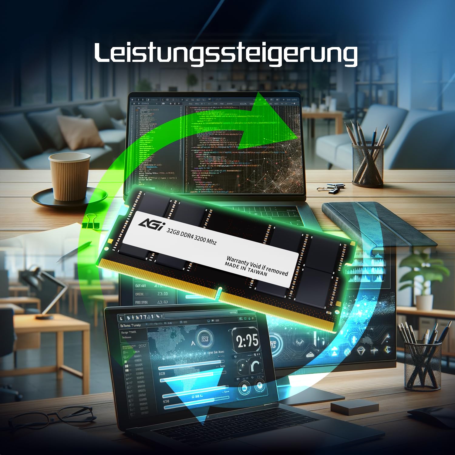 AGI SD138 32GB DDR4 RAM SODIMM 3200 MHz 260 Pin Arbeitsspeicher Laptop | Latenz CL22, Non-ECC Speichermodul, Zuverlaessiges Hardware Upgrade voll kompatibel mit Laptops und Notebooks