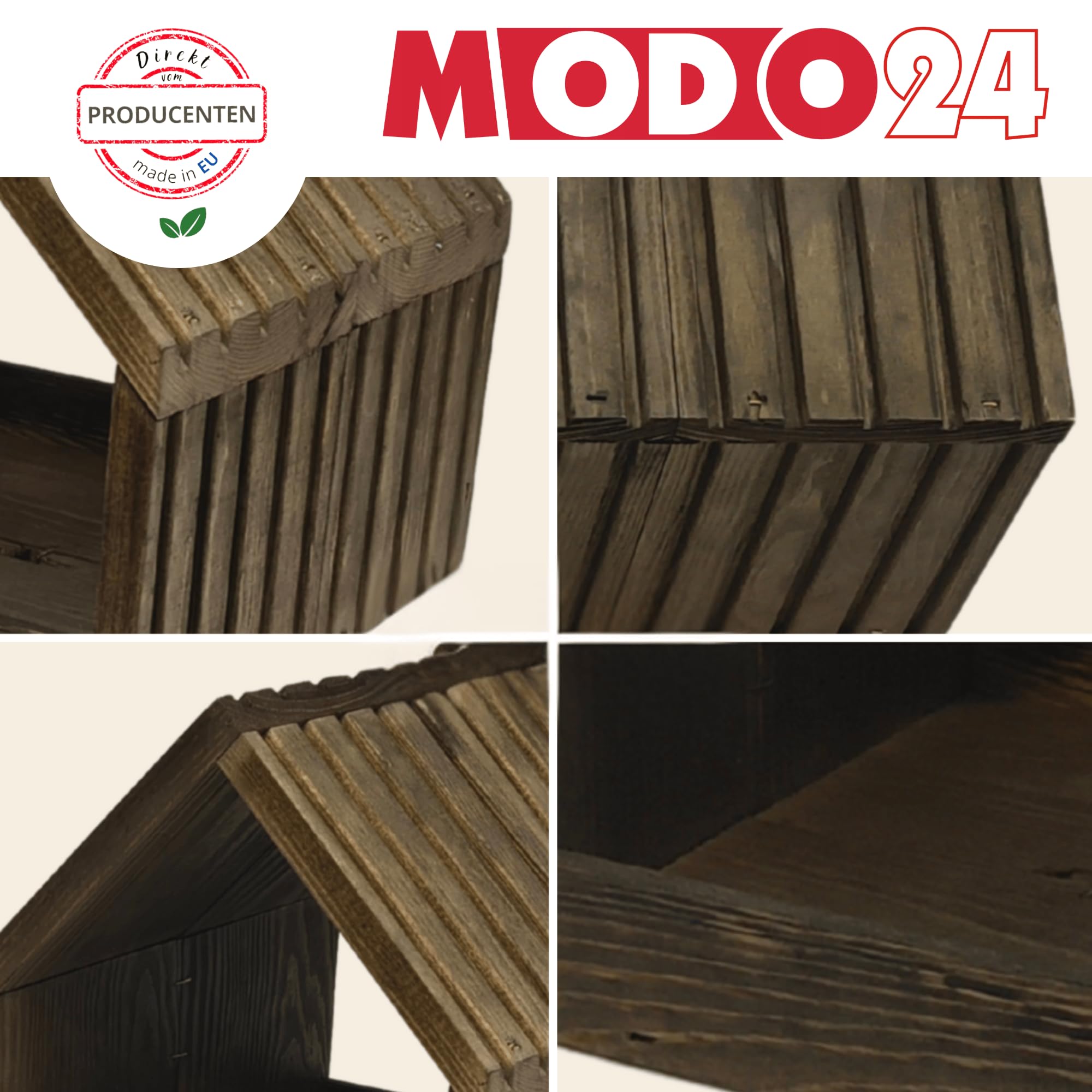 Vogelhaus mit Ständer aus FSC® Holz, Vogelkäfig mit Dach, Wetterfestes Vogelfutterhaus für Garten & Balkon, Futterstation für Vögel, Nistkasten Vogelschutzhaus, 117x24x22, Farbe: Braun