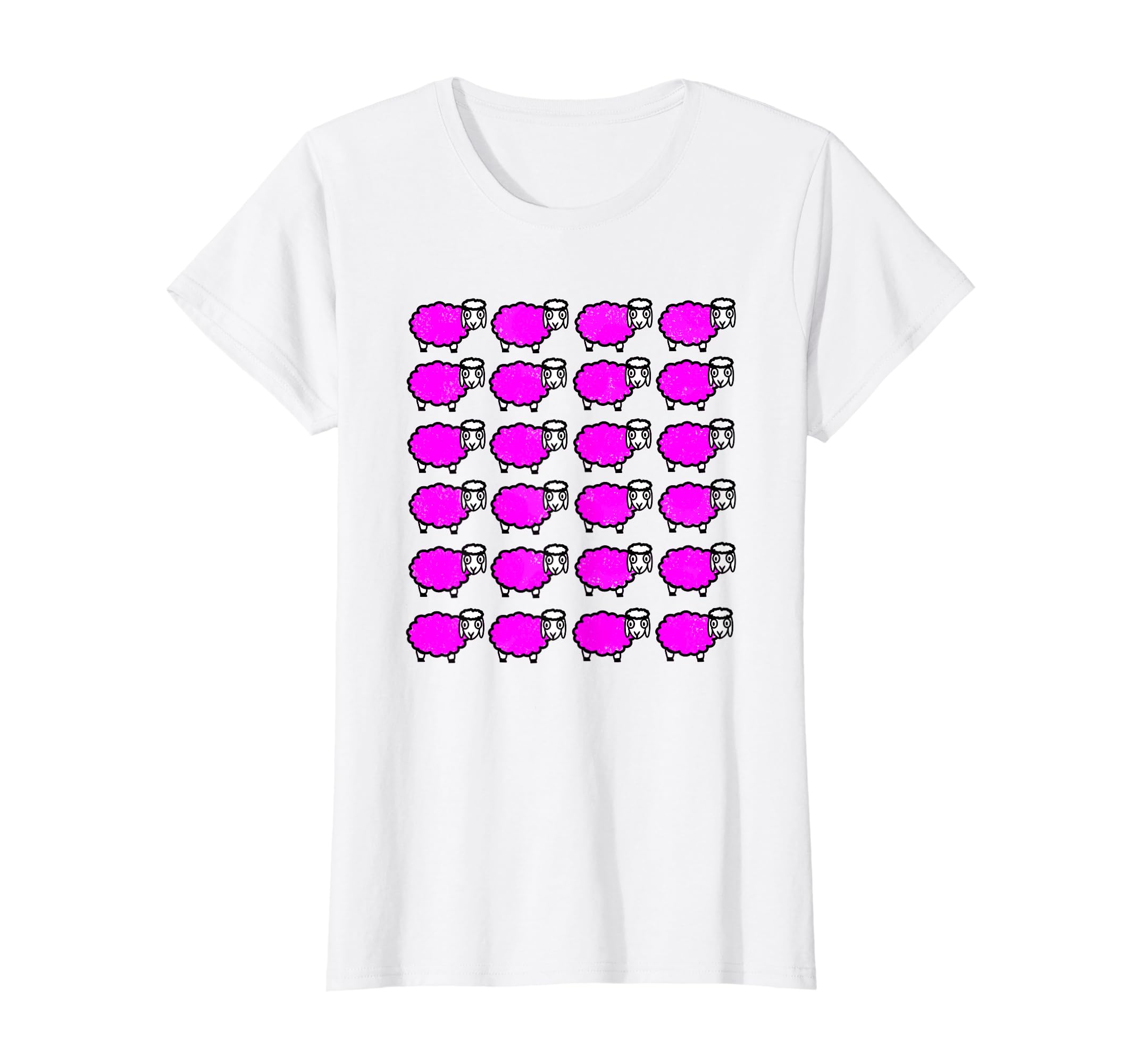 BAA CODE SHEEP DESIGNSNovelty Sheep In Pink , A Flock of Sheep In the Color Pink T-Shirt