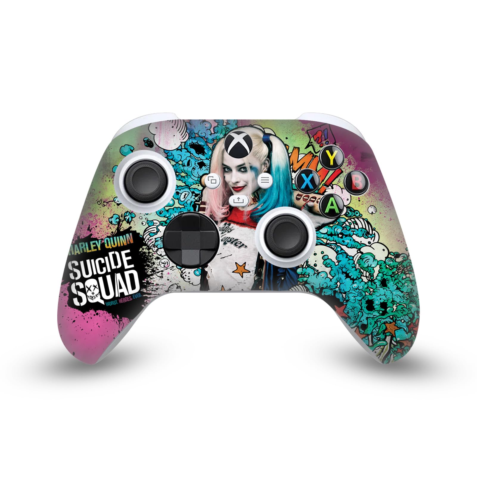 Head Case Designs Sous Licence Officielle Suicide Squad 2016 Affiche Harley Quinn Graphiques Enveloppement De Console De Jeu Et Skins Pour Manette De Jeu Ensemble compatible avec Xbox Series X
