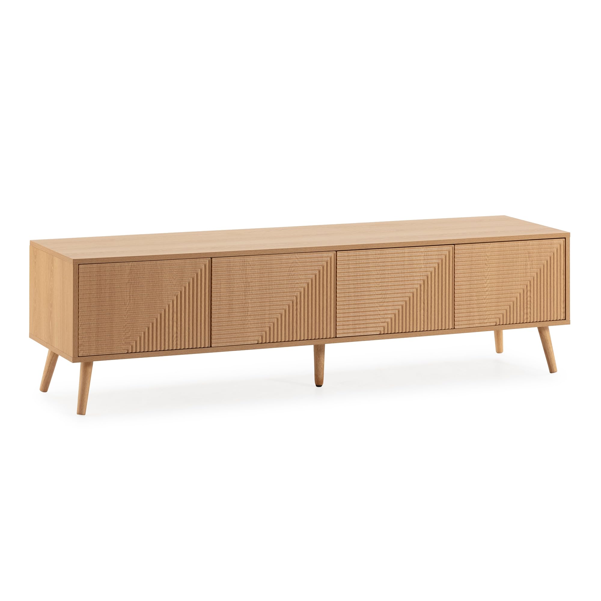 HOMN LIVING Mobile TV Telmo 4 ante colore Rovere, 160 cm (larghezza) 40 cm (profondità) 45 cm (altezza)