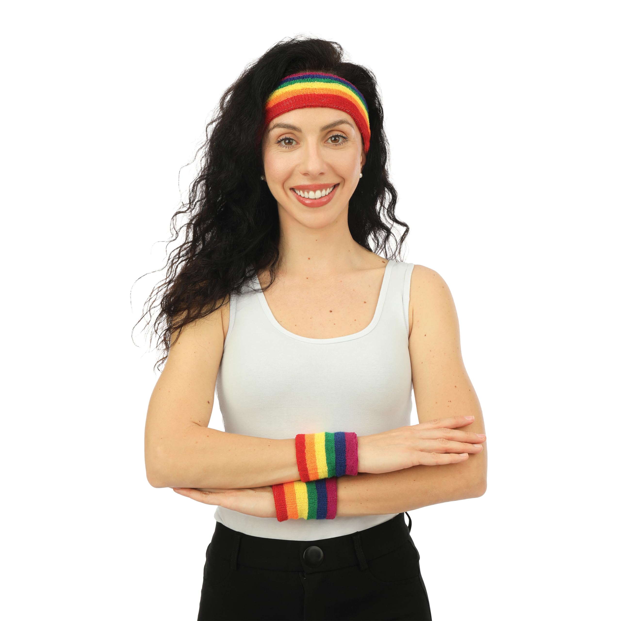 P'tit Clown re66671 - Set Headband and Cuffs Terry Rainbow