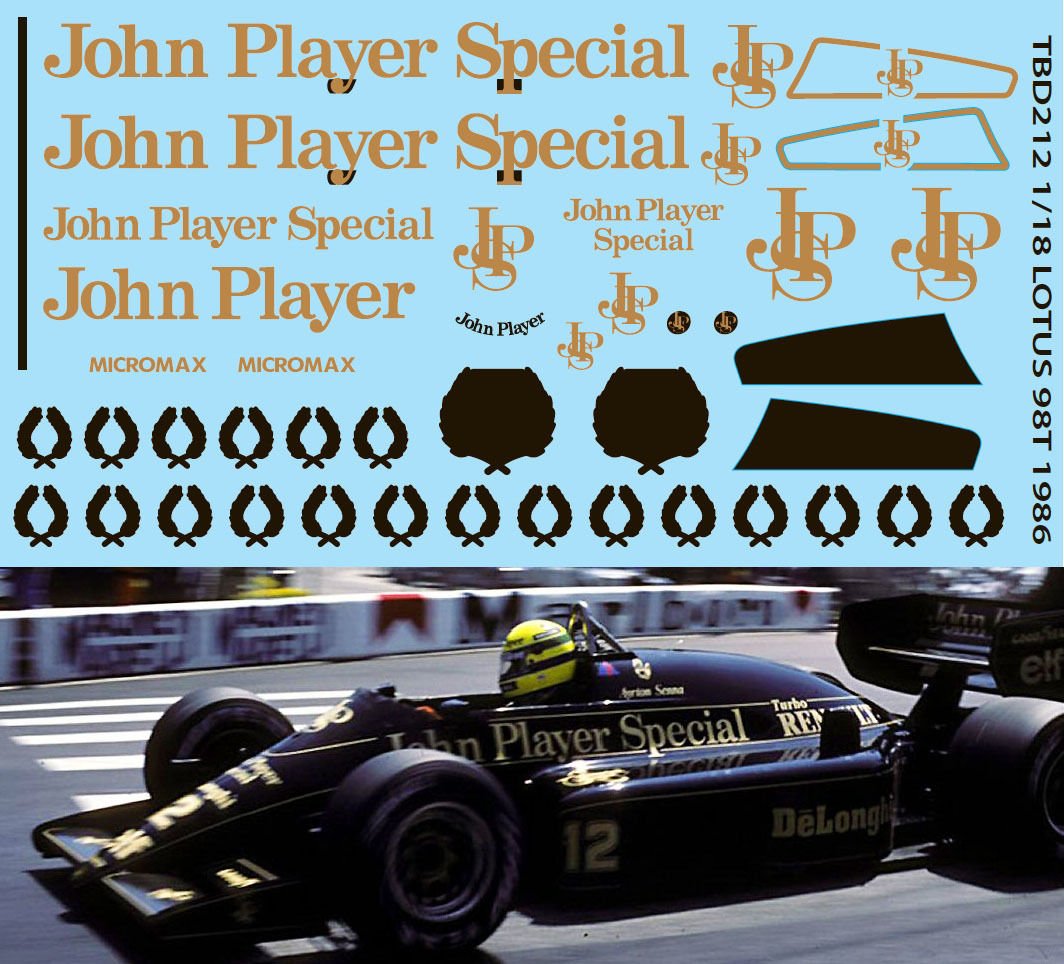Amazon.co.jp: デカール 水デカール 1/18 decals FOR F1 LOTUS 98T 