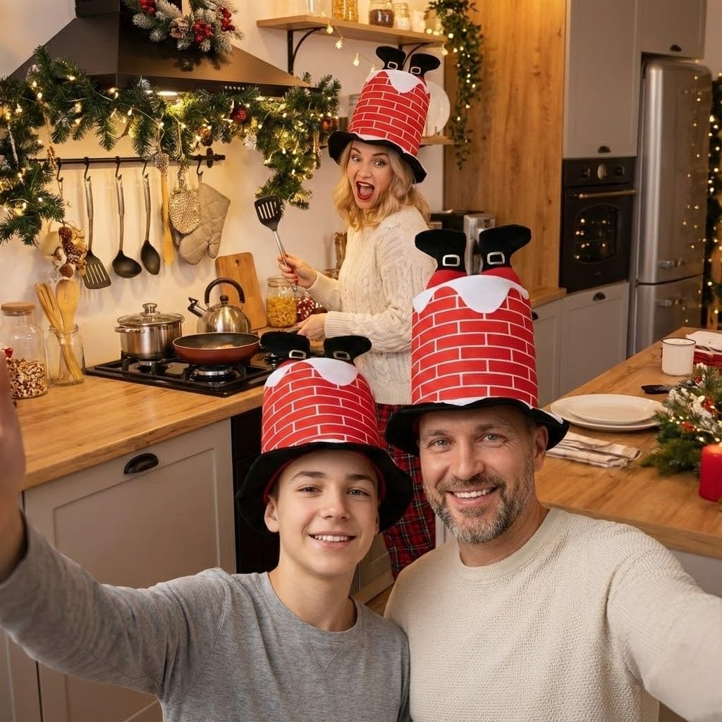 PMU Funny Christmas Hat for Women Men, Cute and Festive Xmas Party Dress Up Celebrations, Decorations, Costume Accessories