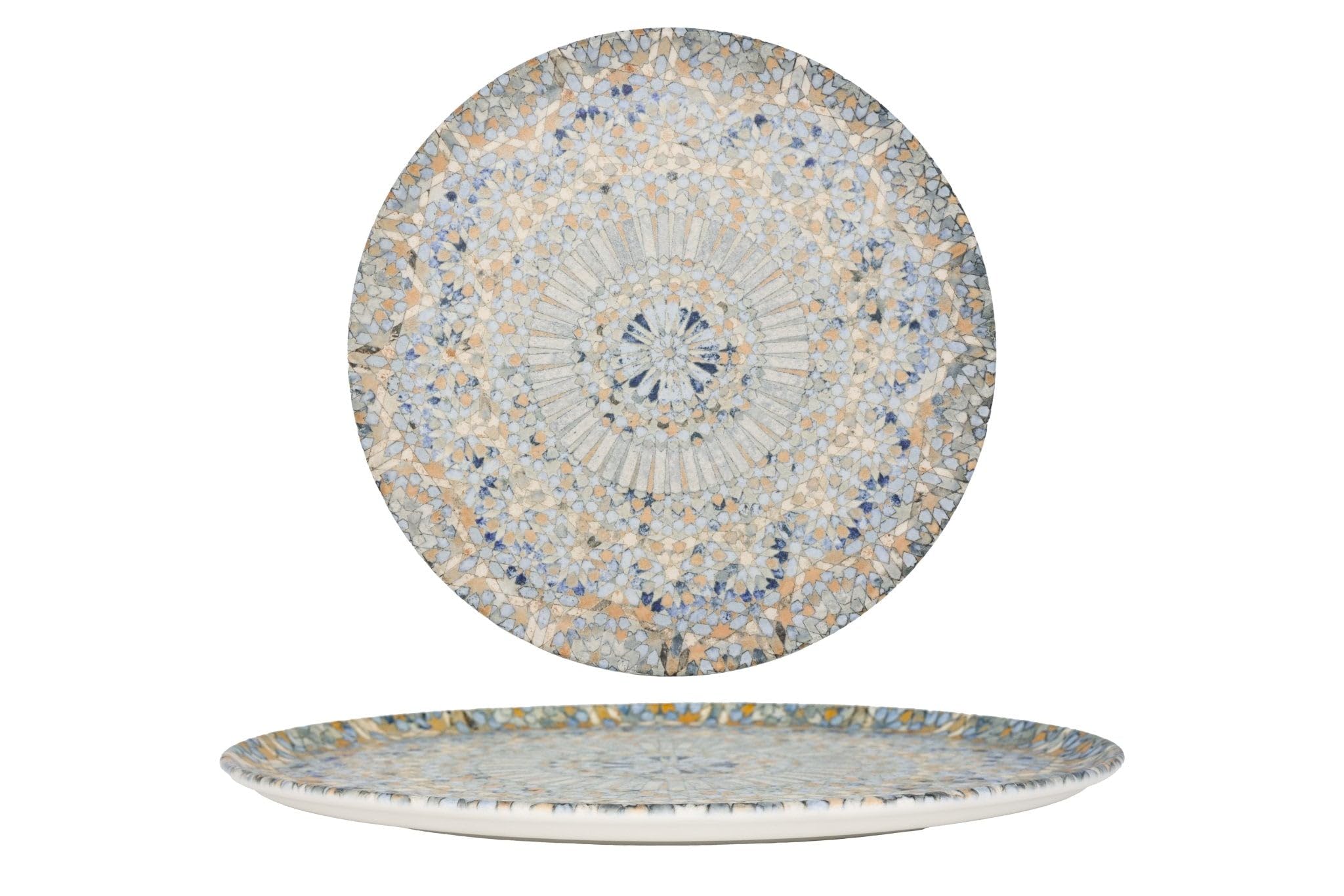 Assiette à pizza Bonna Luca Mosaic en porcelaine de 32 cm lot de 2