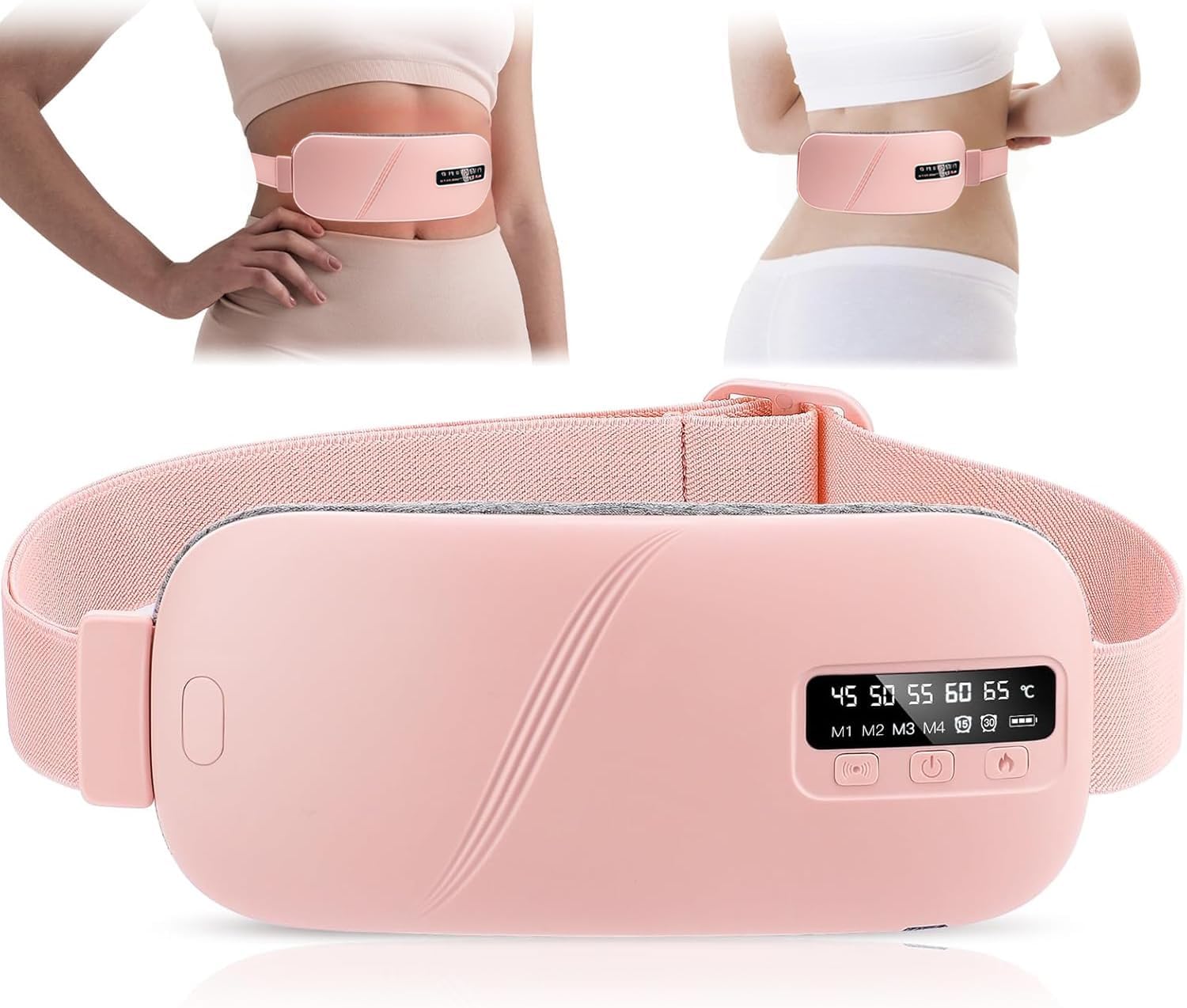 Heat Pad for Period Pain Relief, Upgraded 5 Heat Massage Modes Electric Heating Pad for Lower Back Pain Cramp Heated Belt Menstrual Rechargeable USB Heating Pad, Best Gifts for Women Girls