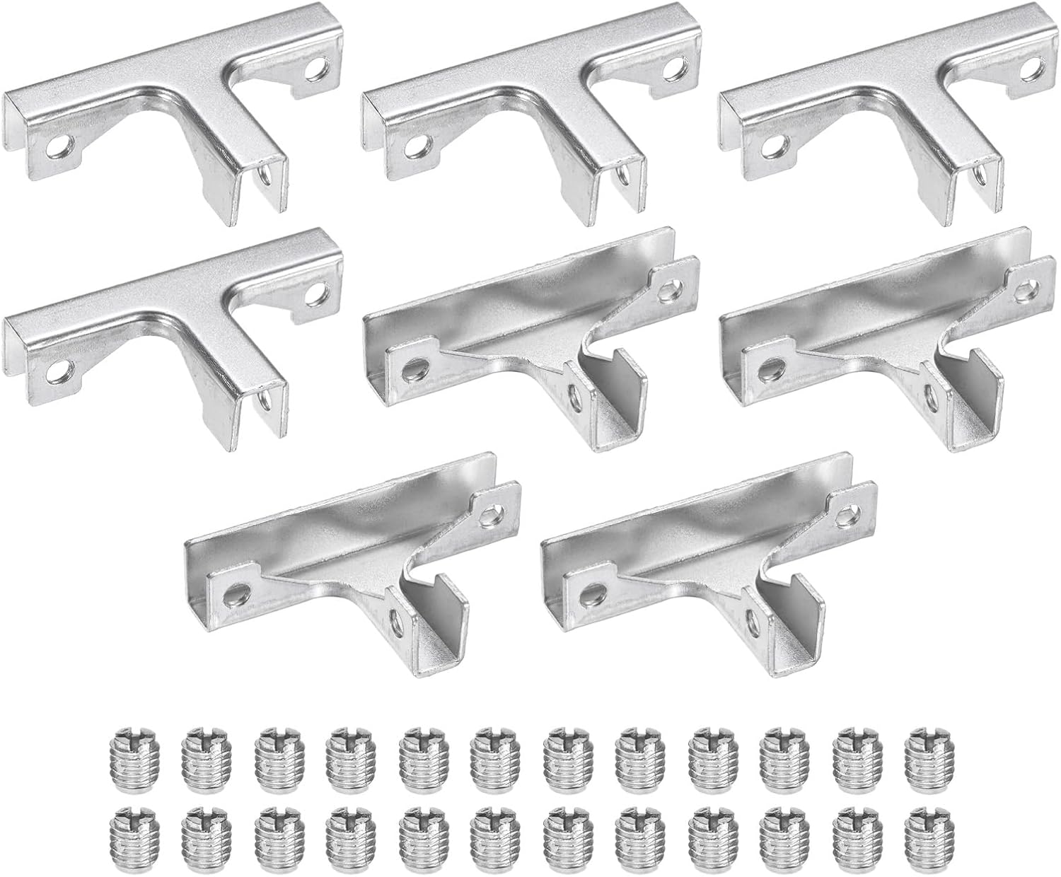 M METERXITY Glass Fixing Clip (8-10mm) 8 PCS - Aluminum Alloy T-Shaped Glass Combination Fixing Bracket & Reinforced Clip Clamp Accessories, Apply to DIY Display Cabinet/Fish Tank