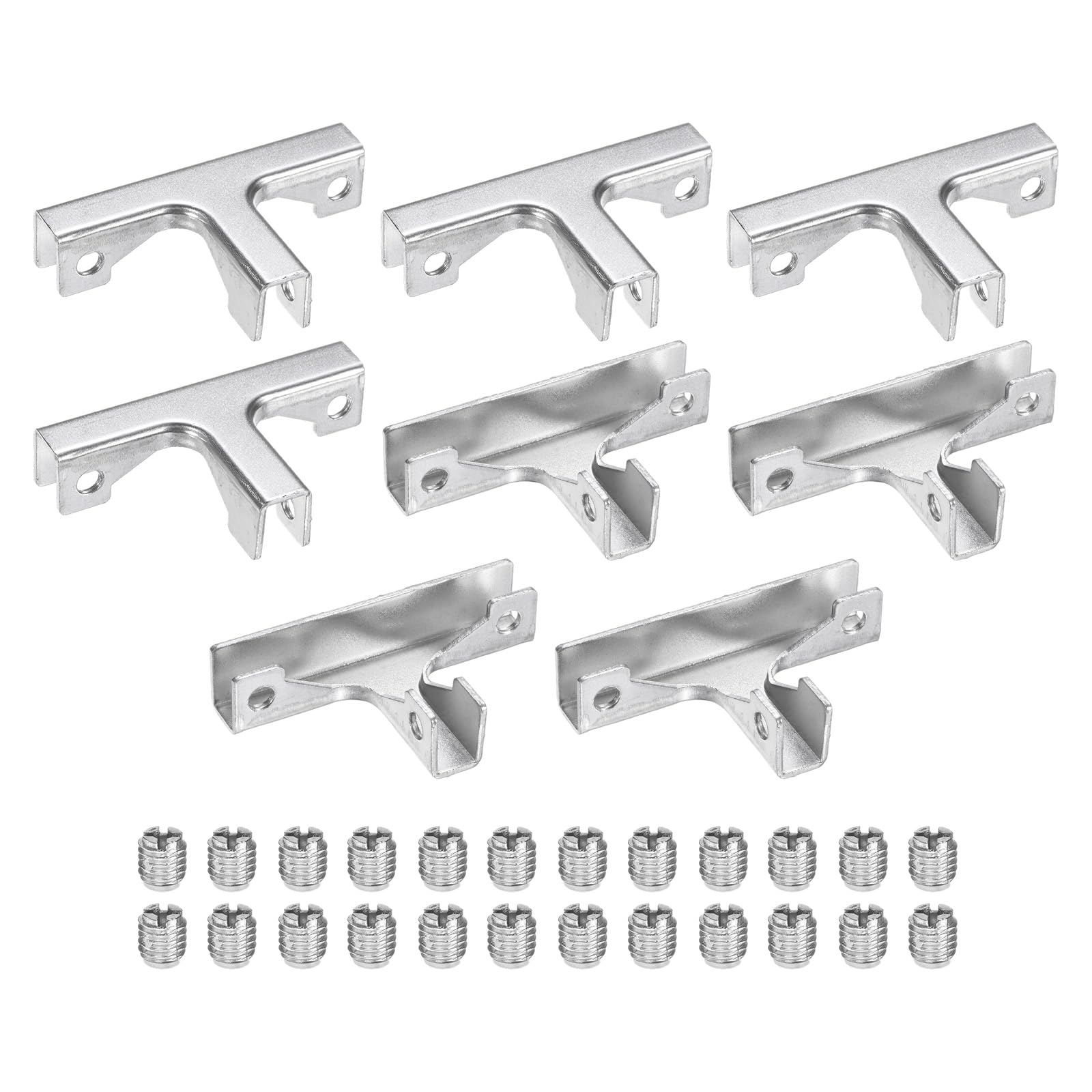 M METERXITY Glass Fixing Clip (8-10mm) 8 PCS - Aluminum Alloy T-Shaped Glass Combination Fixing Bracket & Reinforced Clip Clamp Accessories, Apply to DIY Display Cabinet/Fish Tank