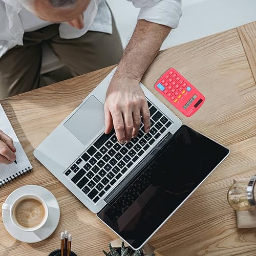 Miniatura 5 de Calculadoras, Pantalla clara Pequeña Calculadora Alimentada por Batería para Negocios para la Oficina para la Escuela rojo