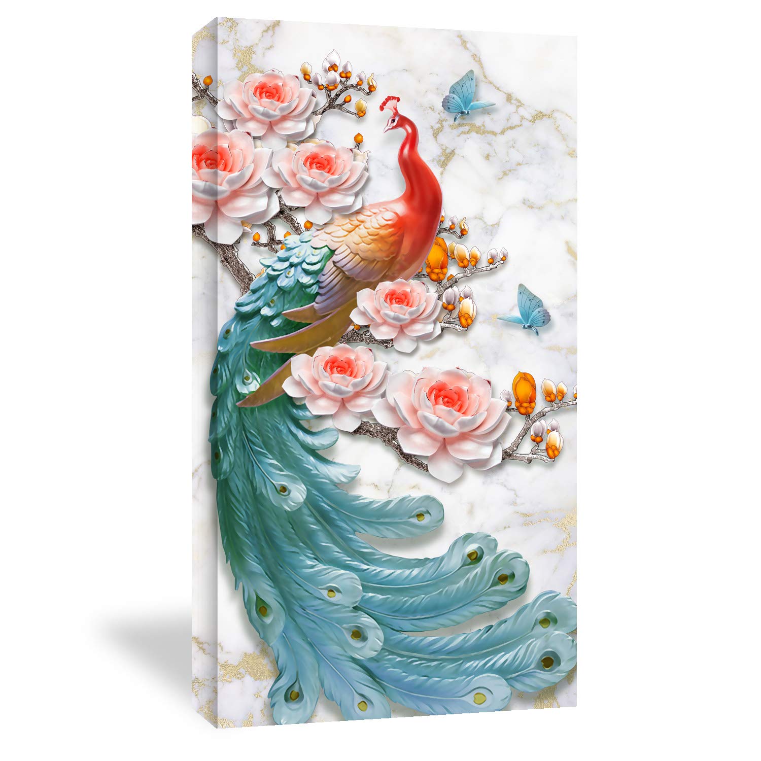 Amazon.co.jp: Looife キャンバス壁アート クジャクの絵 - 20x40インチ