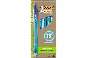 BIC Ecolutions Medium Point (1.0mm) Retractable Gel Pens (12-Count)