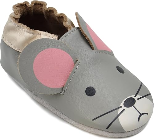 Zapatos unisex de cuero con suela suave para niños y niñas, botines para cuna