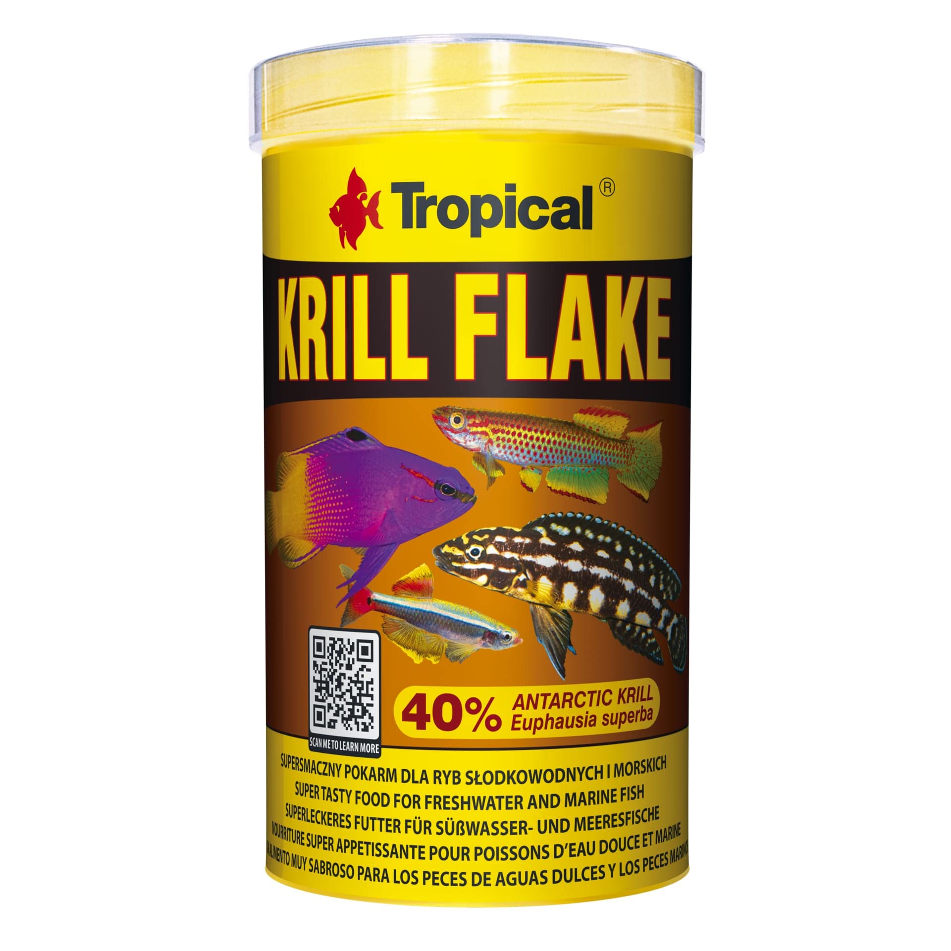 KRILL Flake 500ml / 100g - Un alimento Muy Sabroso para los Peces de Aguas Dulces y los Peces Marinos