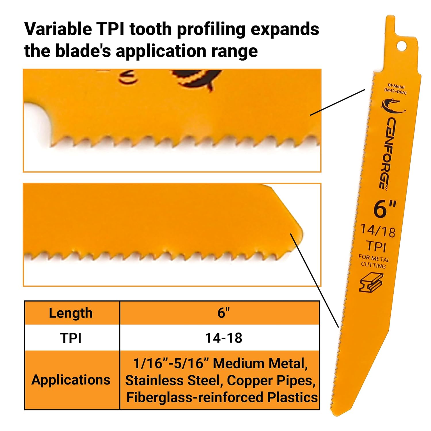 Reciprocating Saw Blade Set – 25-PC Metal Cutting Blades (6-inch, 14-18 TPI, BI-Metal) + 5-PC Wood Pruning Blades (15-inch, 6 TPI), Compatible with Sawzall, Milwaukee, Dewalt, and Diablo