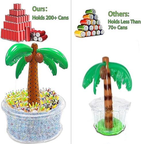 Miniatura 2 de Más de 200 latas de gran capacidad de 72 pulgadas gigante inflable de palmera hielera, suministros de fiesta en la playa, buffet, soporte para