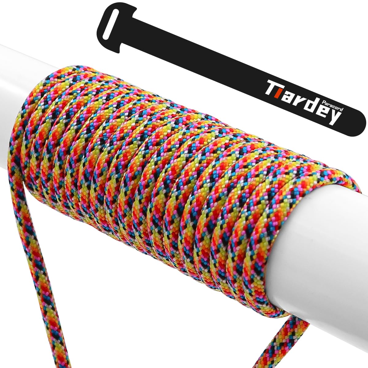 Tiardey PPF-077 Paracord 4mm 100ft (31m) 7 Core Strand,Tear-resistant,Nylon Cord,Mil Spec Type III Paracord,Holds up to 250kg for Outdoor Survival Camping
