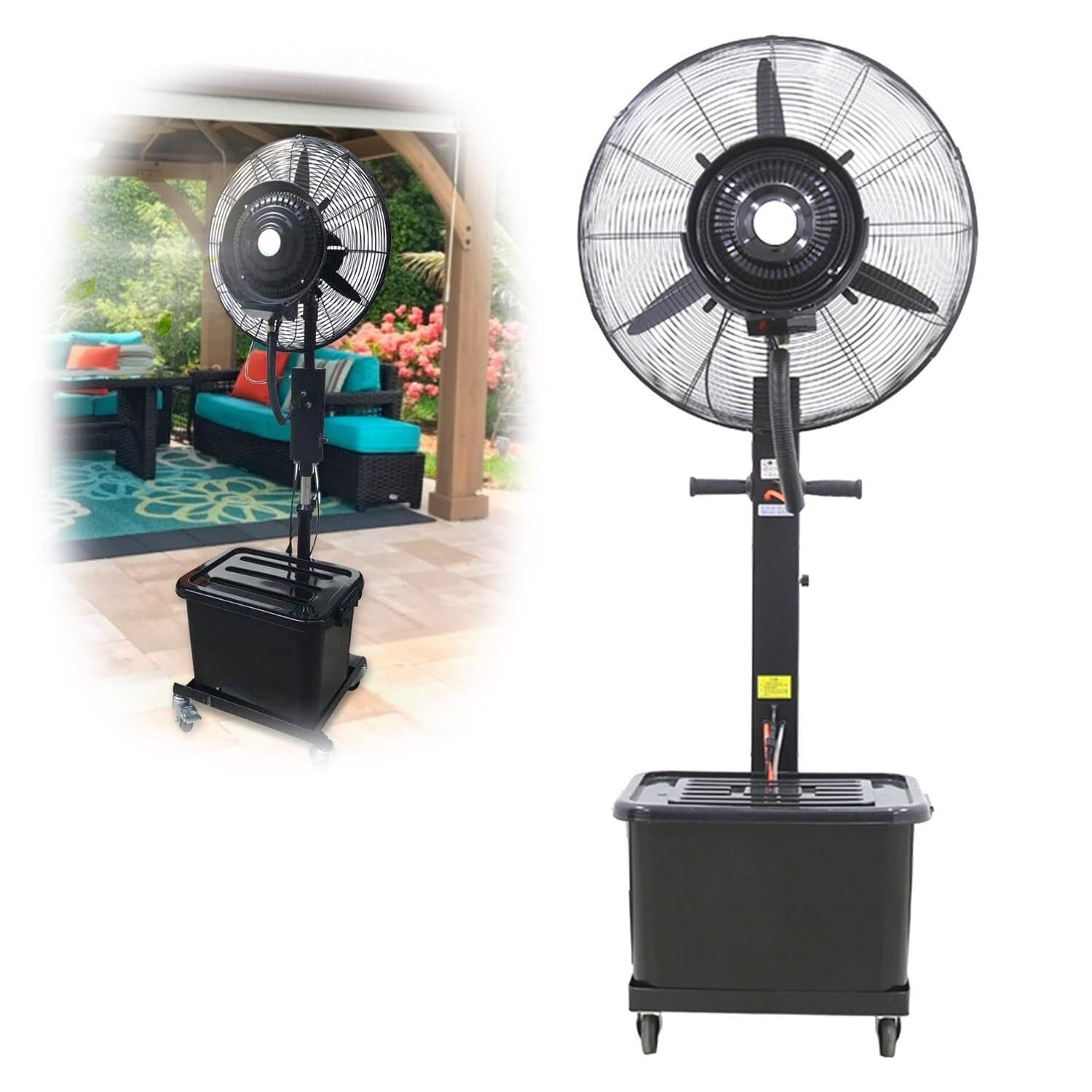 JKJZSALJ 30In Outdoor Misting Fan With 11 Gal Tank,3-Speed Oscillating Pedestal Fan For Patio,Greenhouse & Warehouse,750mm/30