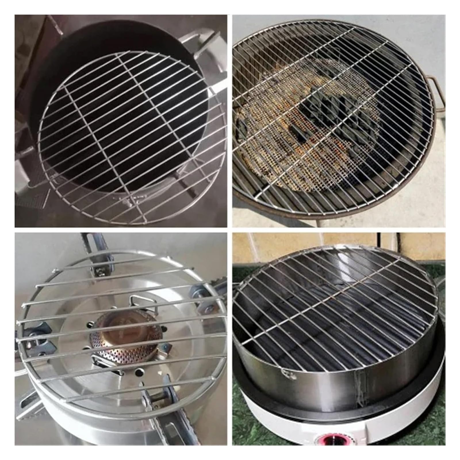 Zapasowy ruszt do grillowania, Okrągła, nieprzywierająca siatka do grilla ze stali nierdzewnej 304 o średnicy 20–50 cm pieczenia i palenia(38cm Diameter)