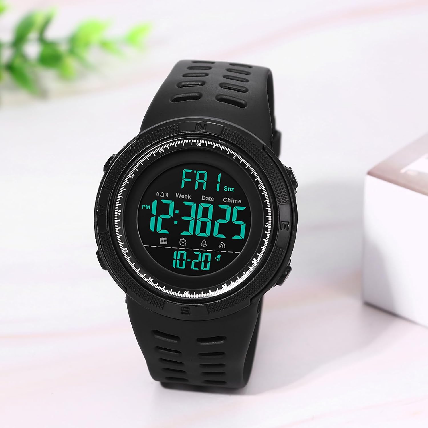 OIDEA Men's Digital Sports Watch: Easy Read Digital Outdoor Shockproof Anti-Fall Watches Reinforced Dial Tactical Watch