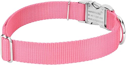 Miniatura 8 de Country Brook Petz  Collar de nailon premium para perro con hebilla de metal  Vibrante selección de 25 colores, Rosado