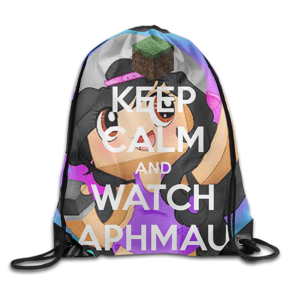 SDIFJDO KEEP CALM AND WATCH APHMAU Poster Drawstring Backpack Sack Bag
