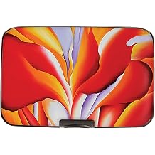 Monarque Armored Wallet Credit Card Case with RFID Data Theft Protection OKeefe - Red Canna