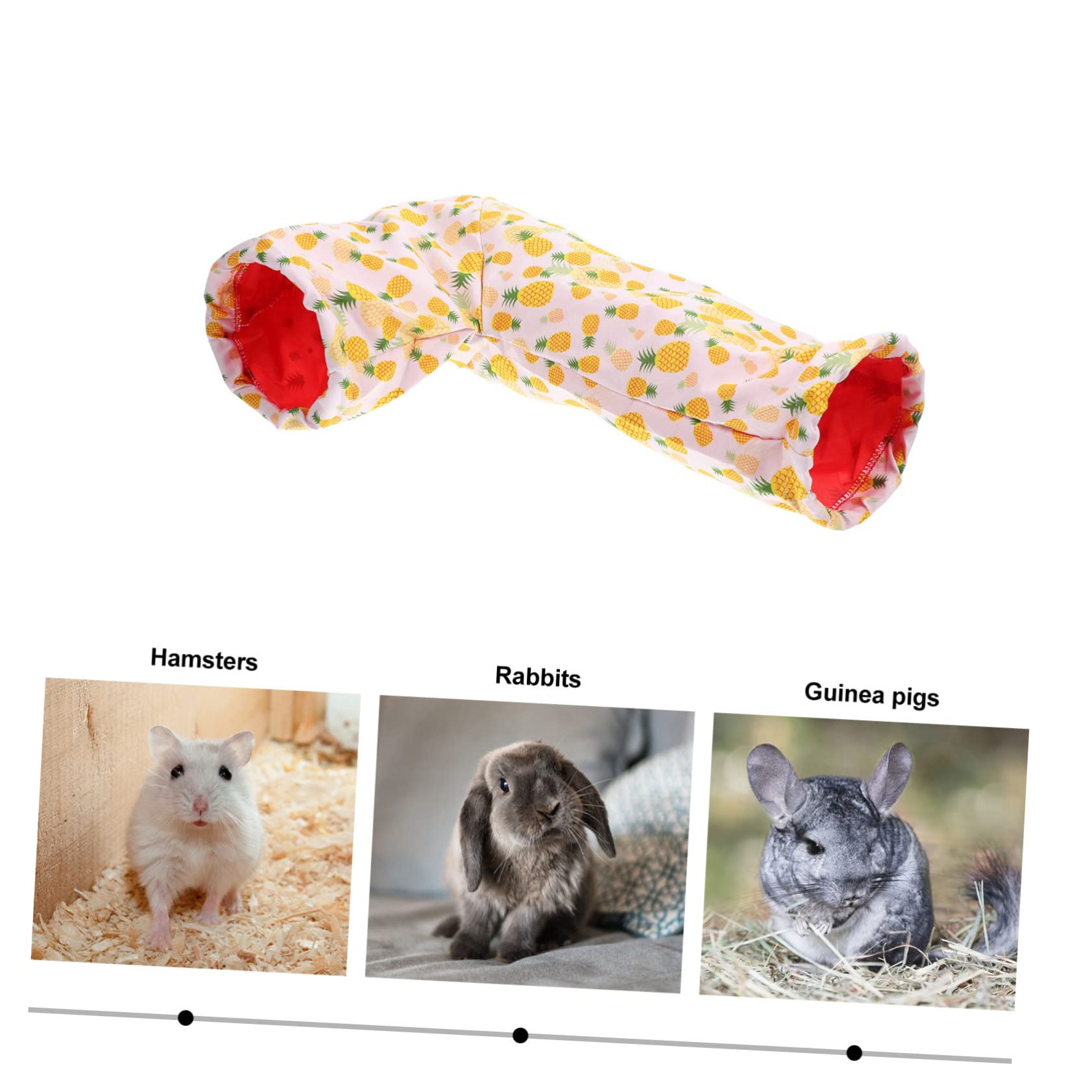 BESPORTBLE 5pezzi Tunnel Per Criceti e Piccoli Animali Giocattolo Per Nascondiglio Casa Per Conigli e Roditori Design Unico e Confortevole Adatto Gabbie e Ambienti Domestici Ananas