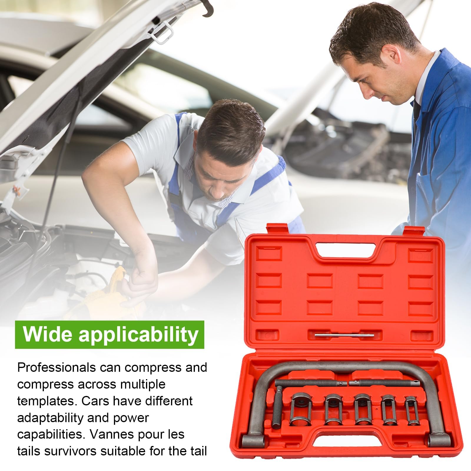 12 Pezzi Compressore Molle della Valvola Kit, Compressore Molla Valvola con Parti di Macinazione della Valvola, Compressore Auto Accessori, Kit Attrezzi Moto, per Moto Furgoni Auto