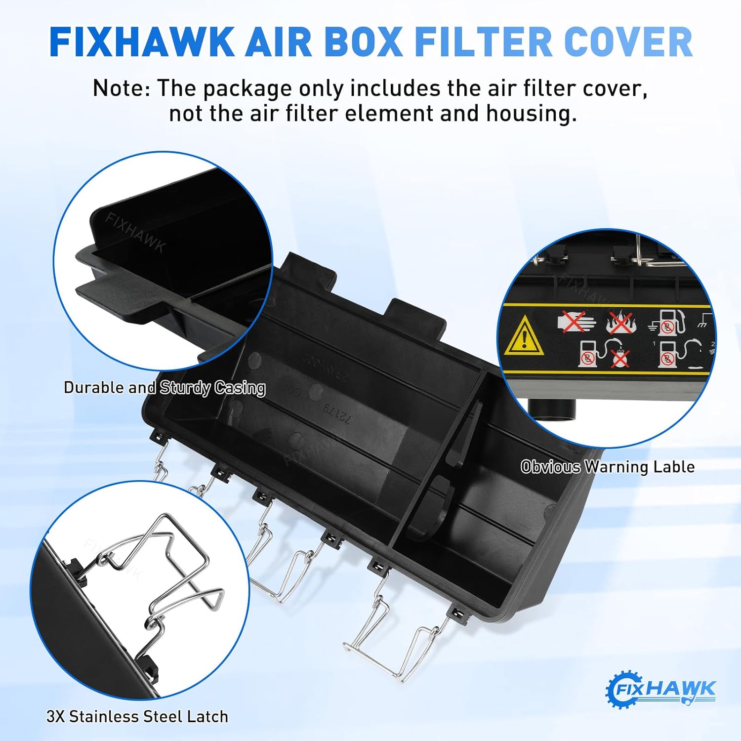 EZGO Air Filter Box Housing Cover, Golf Cart Air Filter Housing Fit for 1994-2005 EZGO Gas Golf Cart with 295cc & 350cc Engine, Replaces OEM# 72179-G01 72179-G02 72145-G01 74093-G01