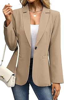 ELLEVEN Women's Blazer Business Casual Lightweight Suit - Long Sleeve Sl...