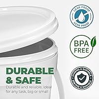 Vista 4 de EconoHome Cubo de plástico redondo de grado alimentario de 1 galón - Recipientes de almacenamiento de alimentos tipo deli con tapas ideales