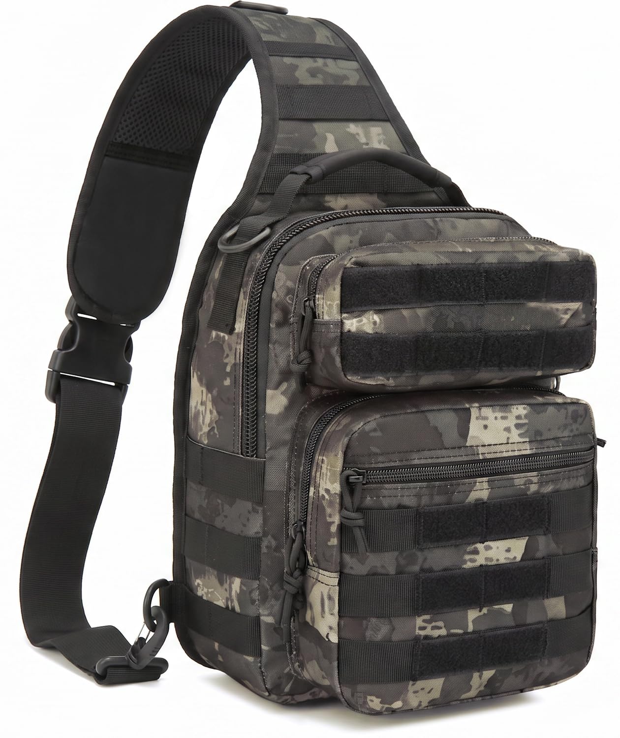 Taktische Herren Umhängetasche Chest Crossbody Bag | wasserabweisende Herren Schultertasche Brusttasche MOLLE Sling Bag für Sport Rad Alltag Reisen Wandern