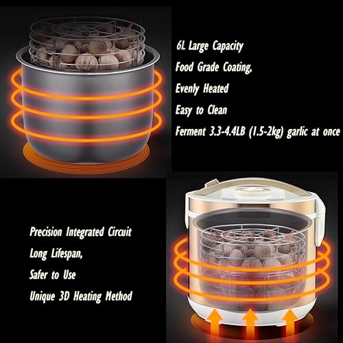 Miniatura 2 de INTBUYING Fermentador de ajo negro 6L 110V Multi Clove Garlic Cooker 3D Calefacción Control inteligente automático completo con revestimiento
