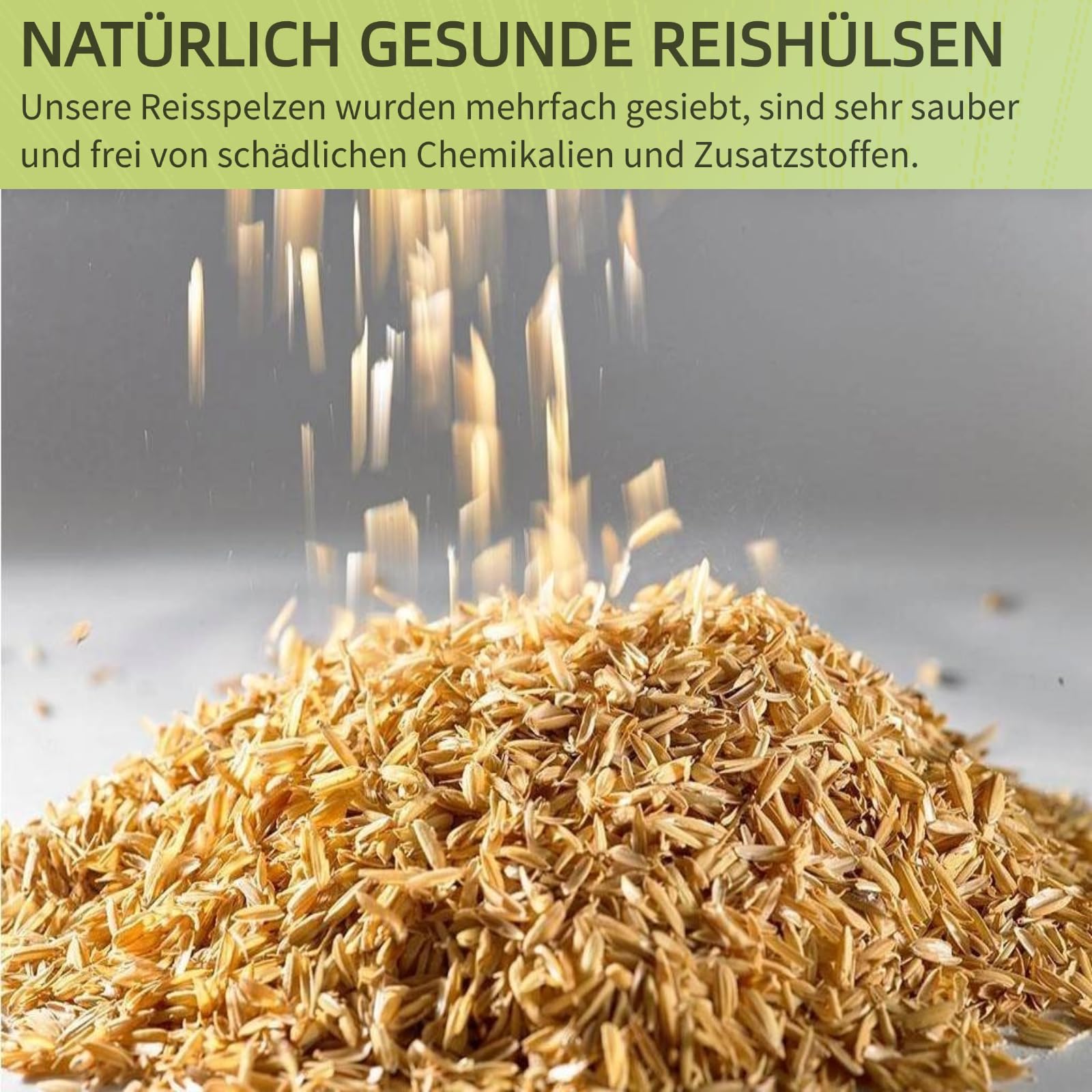 YIHAKIDS Reisspelzen 60L, Natürlich Gesunde Reishülsen für Pflanzen, Gartenbau, Geflügel, Gewächshäuser丨Organisch Einstreu-Zusatz für Wachteln, Hühner, Hamster丨Reisschalen für Blumen, Pflanzendünger