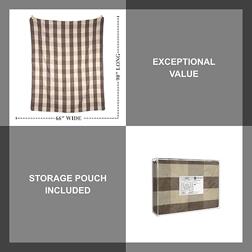 Miniatura 5 de EKTOS Mantas de 90% lana, 90 x 66 pulgadas, manta de lana cálida para campamento, manta militar (granate)