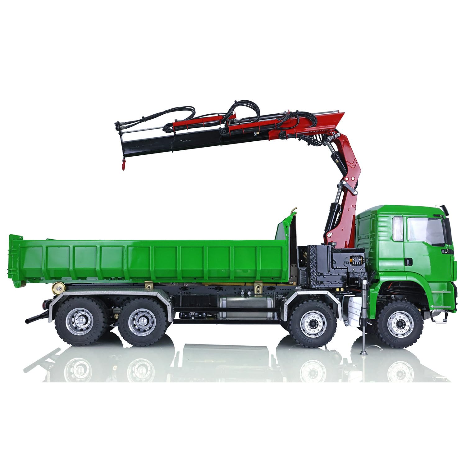 LESU 1/14 8x8 RC Roll-on/Off Hydraulik Ladekran Kipper Kippfahrzeug Flysky PL18EV