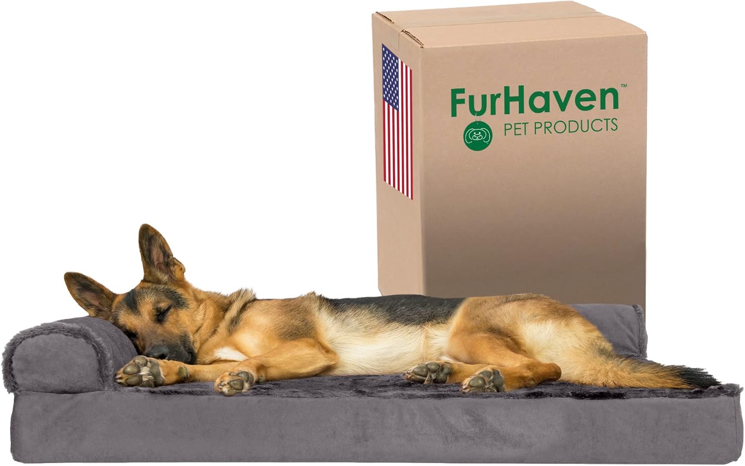 Furhaven Orthopedic Dog Bed for Large Dogs w/ Removable Bolsters